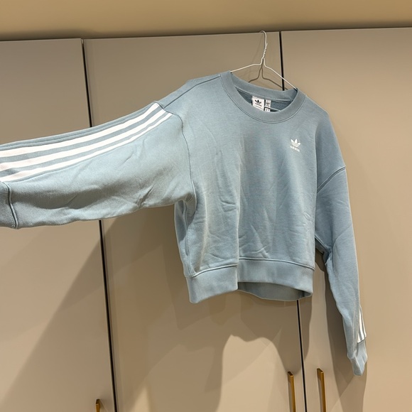 “Adidas Light Blue  New Hoodie - Size M, 100% Cotton, Oversized Fit for Small - Picture 5 of 5